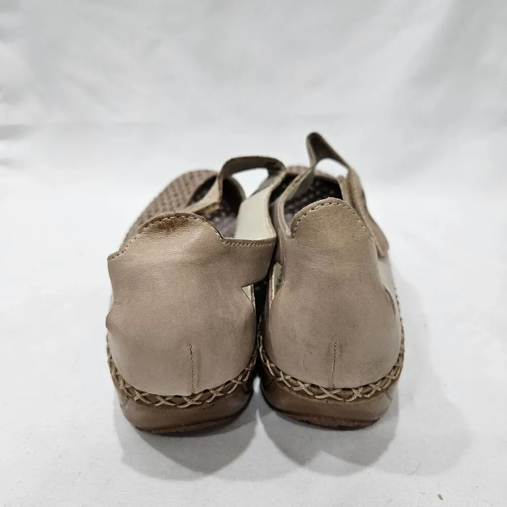 Rieker Antistress Women 413G8-62 Comfort Slip-On Leather Shoe 38 Beige Mary Jane